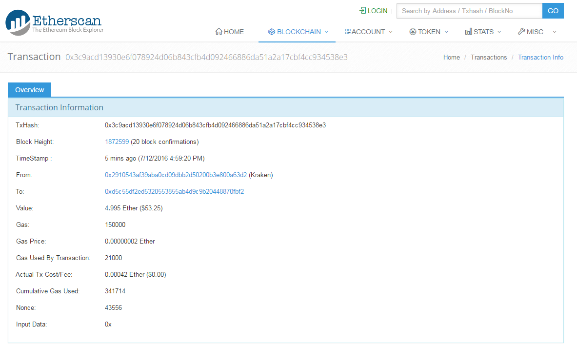 My first ETH transaction! | My Map of things